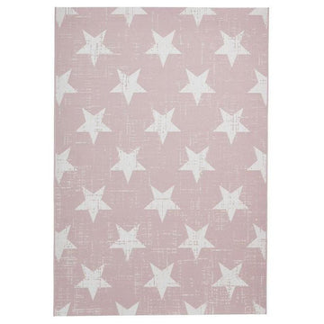Santa Monica 48648 Star Durable Stain-Resistant Weatherproof Flatweave In-Outdoor Rose Pink/Cream Rug-Think Rugs-Rug Love - The Most Loved Rug Store